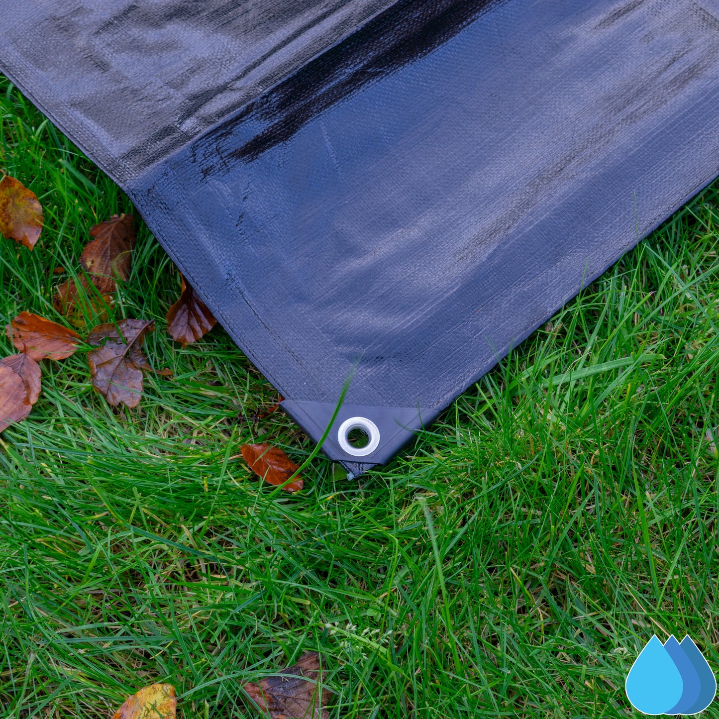 2m x 2m Black & Silver Tarpaulins, L-Grade 220 GSM