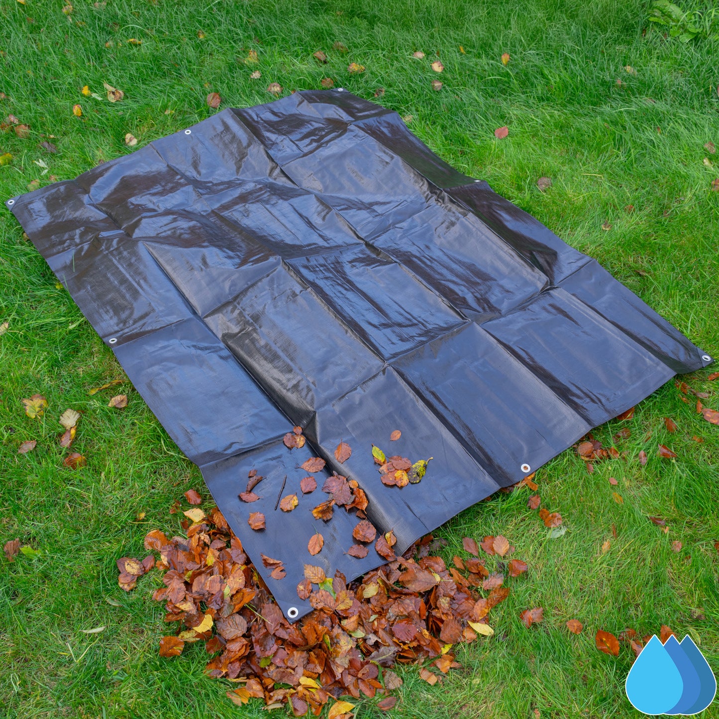 2m x 2m Black & Silver Tarpaulins, L-Grade 220 GSM