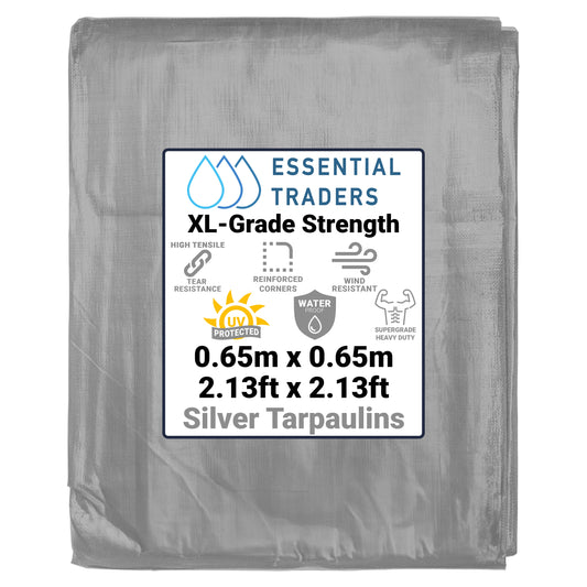0.65m x 0.65m Silver Tarpaulins, XL-Grade 260 GSM