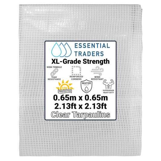 0.65m x 0.65m Clear Tarpaulins, XL-Grade 300 GSM