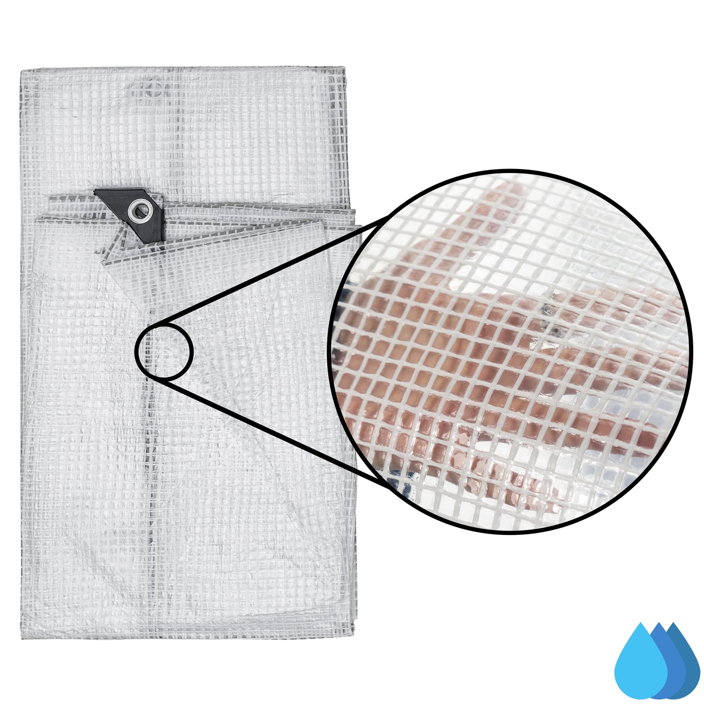 2m x 3m Clear Tarpaulins, XL-Grade 300 GSM