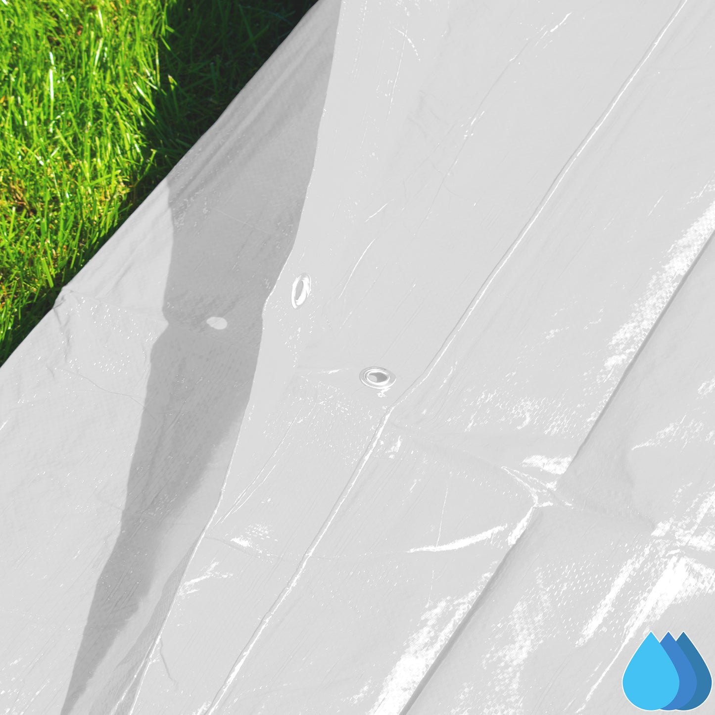 2m x 2m White Tarpaulins, M-Grade 90 GSM