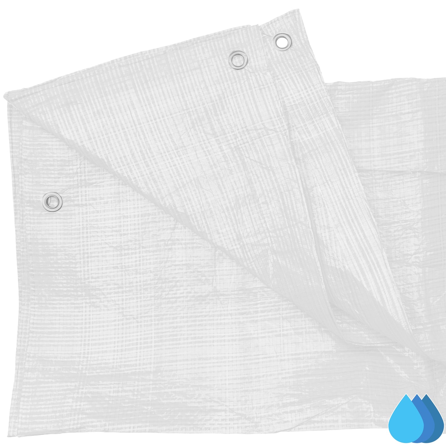 2m x 2m White Tarpaulins, M-Grade 90 GSM