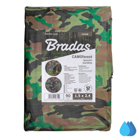 1.5m x 2.4m Camouflage Tarpaulins, Bradas 90 GSM