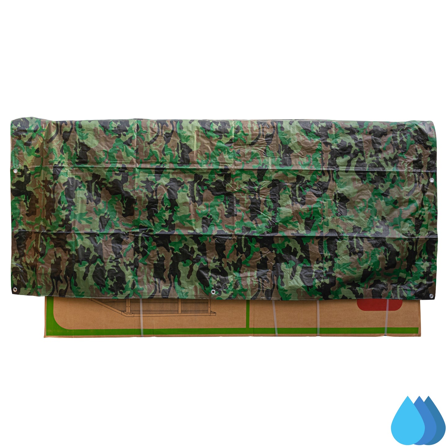1.5m x 2.4m Camouflage Tarpaulins, Bradas 90 GSM
