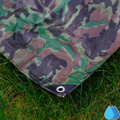 1.5m x 2.4m Camouflage Tarpaulins, Bradas 90 GSM