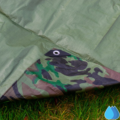 1.5m x 2.4m Camouflage Tarpaulins, Bradas 90 GSM