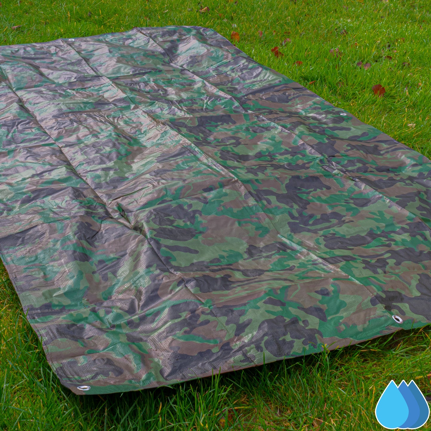 2m x 3m Camouflage Tarpaulins, M-Grade 90 GSM