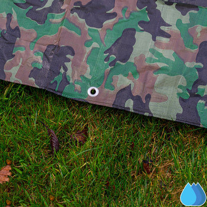 2m x 3m Camouflage Tarpaulins, M-Grade 90 GSM