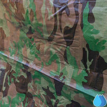 2m x 3m Camouflage Tarpaulins, M-Grade 90 GSM