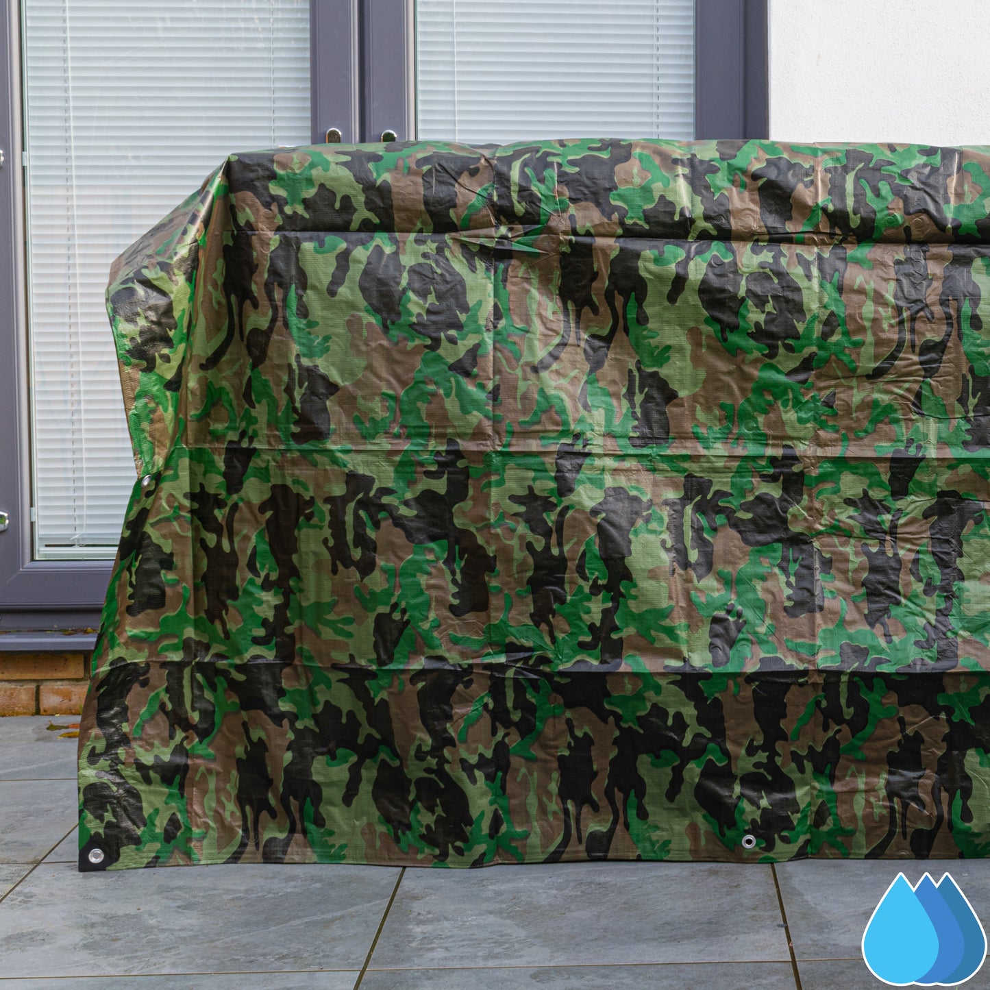 2m x 3m Camouflage Tarpaulins, M-Grade 90 GSM