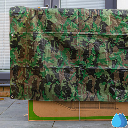 2m x 3m Camouflage Tarpaulins, M-Grade 90 GSM