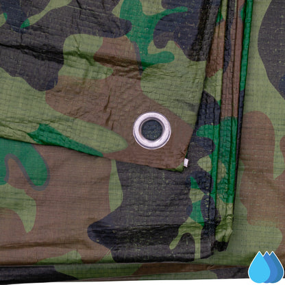 2m x 3m Camouflage Tarpaulins, M-Grade 90 GSM