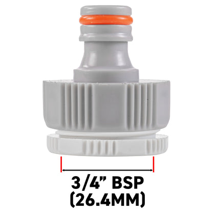 Female Tap Connector – 1” & 3/4” BSPF, Grey