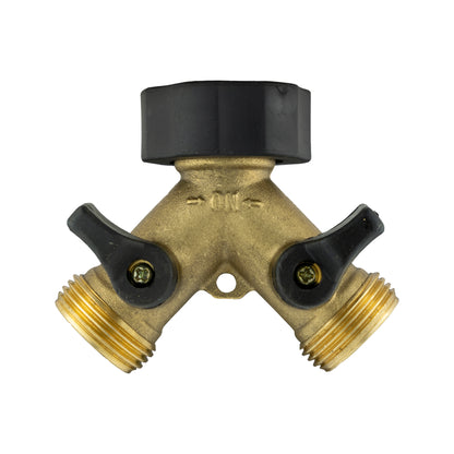 2-way Tap Splitter Valve with 3/4" Threads, Brass
