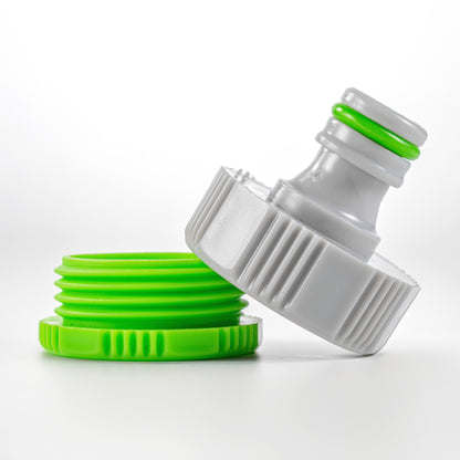 Female Tap Connector – 3/4” & 1/2” BSPF, Green & Grey