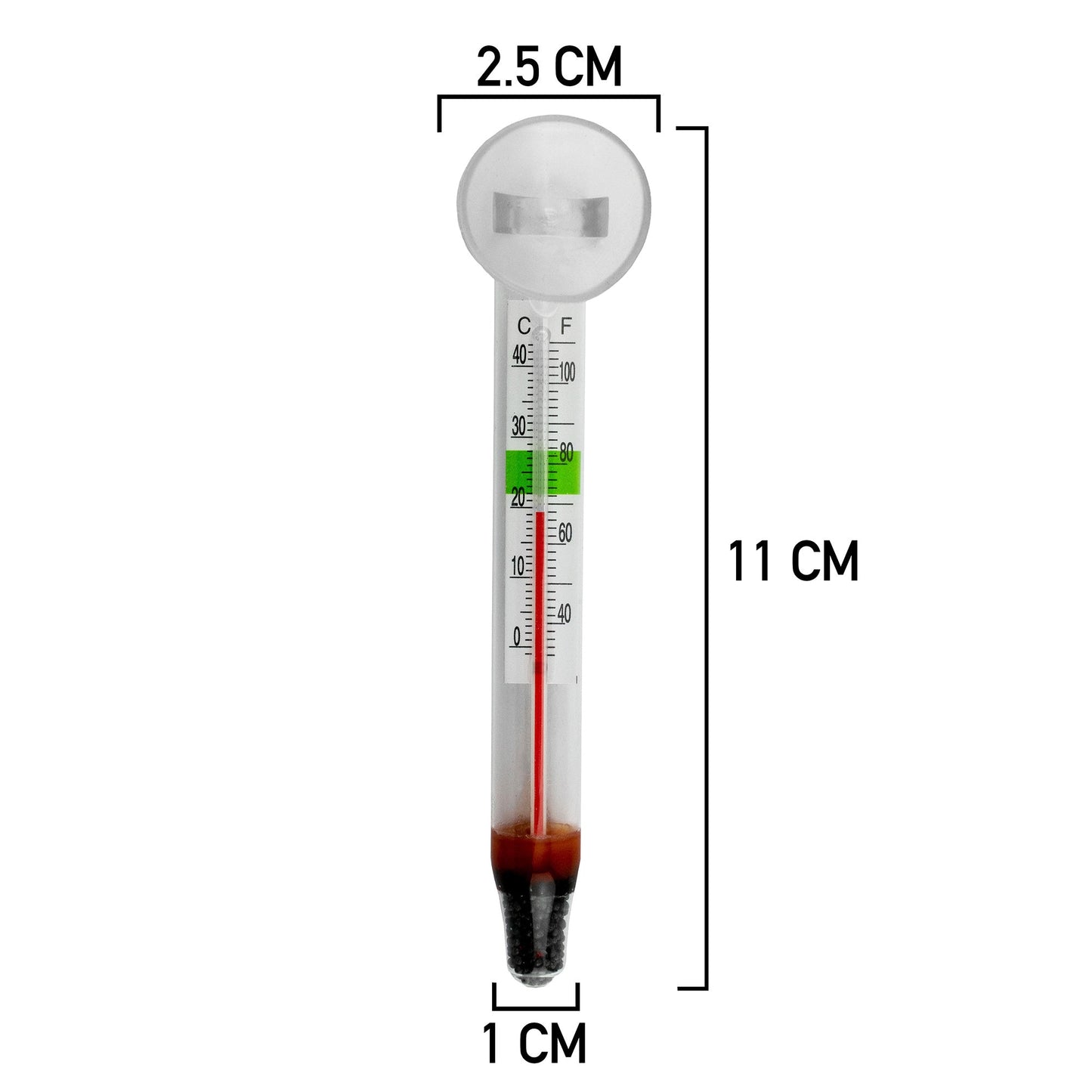 Glass Aquarium Thermometer with Suction Cup