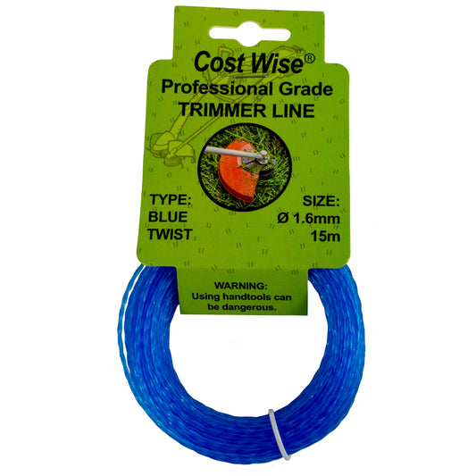 15m Twisted Blue Trimmer Line, 1.6mm