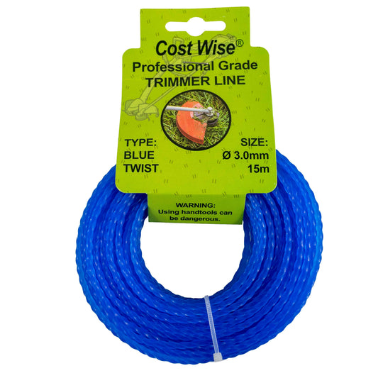15m Twisted Blue Trimmer Line, 3mm