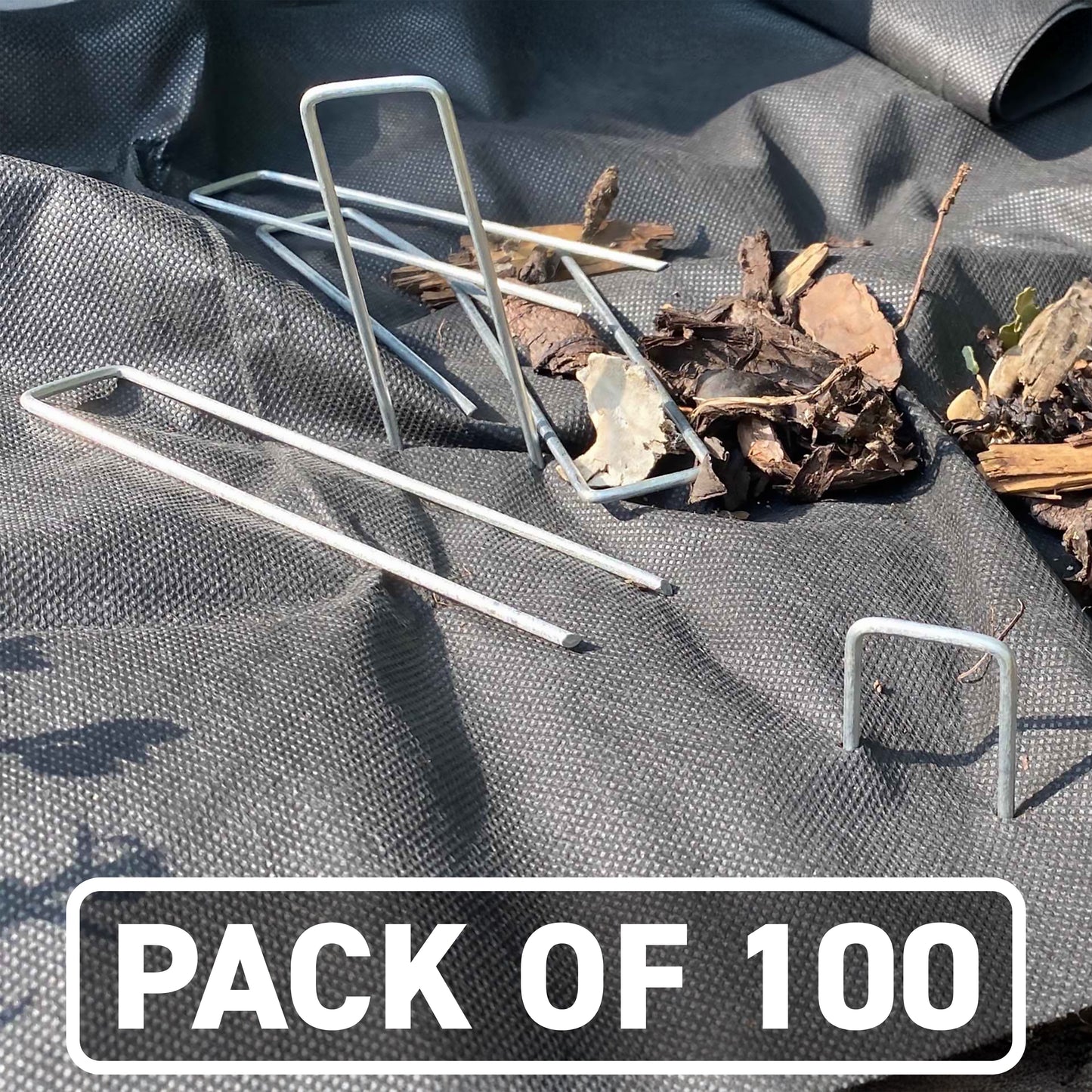 Metal Hold Down Staple U-Pegs, Pack of 100