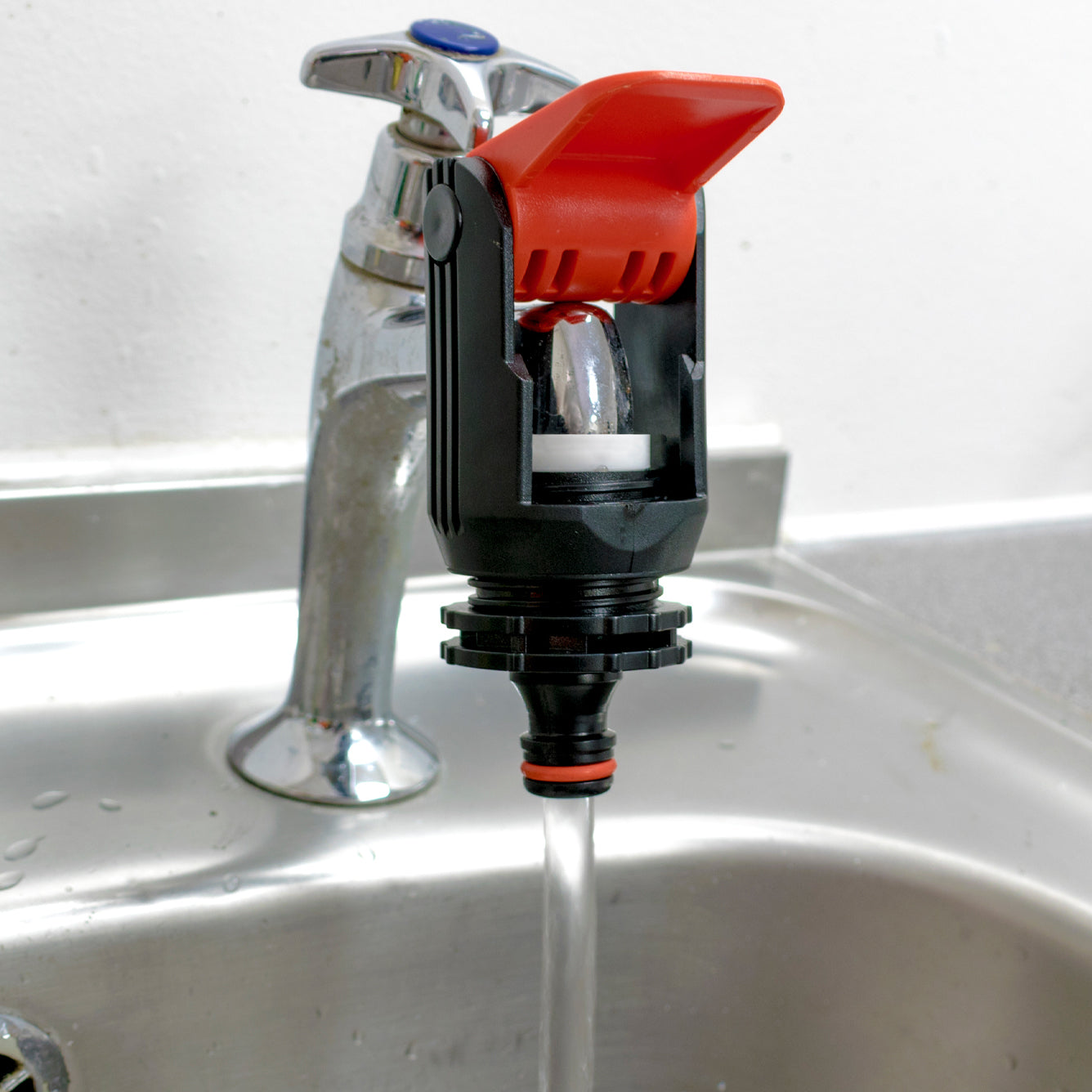 Red Costwise Kitchen Tap Adapter