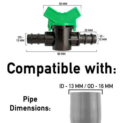 1/2" Irrigation Pipe In-Line Valve