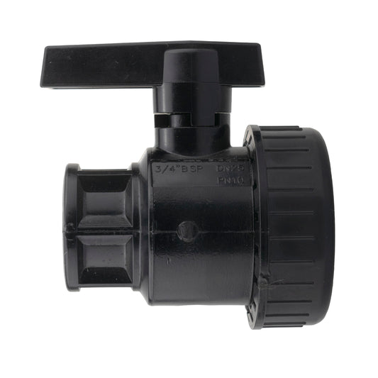 Polypropylene Single Union Female Ball Valve, 3/4"