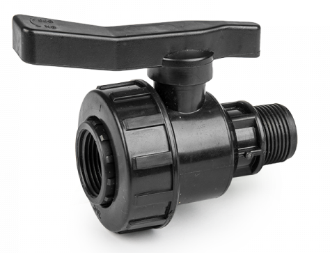 Polypropylene Single Union M-F Thread Ball Valve, 2"
