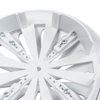 White Adjustable Round Louvre Vent, 80mm - 160mm