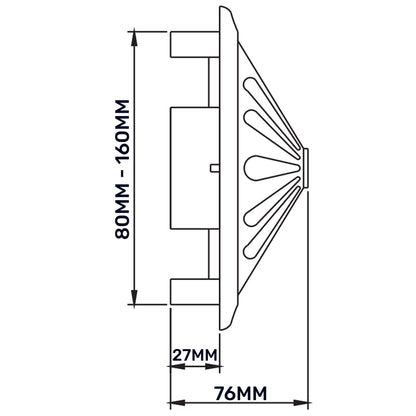 White Adjustable Round Louvre Vent, 80mm - 160mm