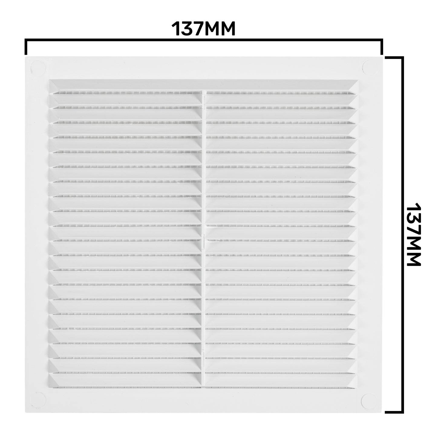 White Louvre Vent with Fly Screen, 140mm x 140mm