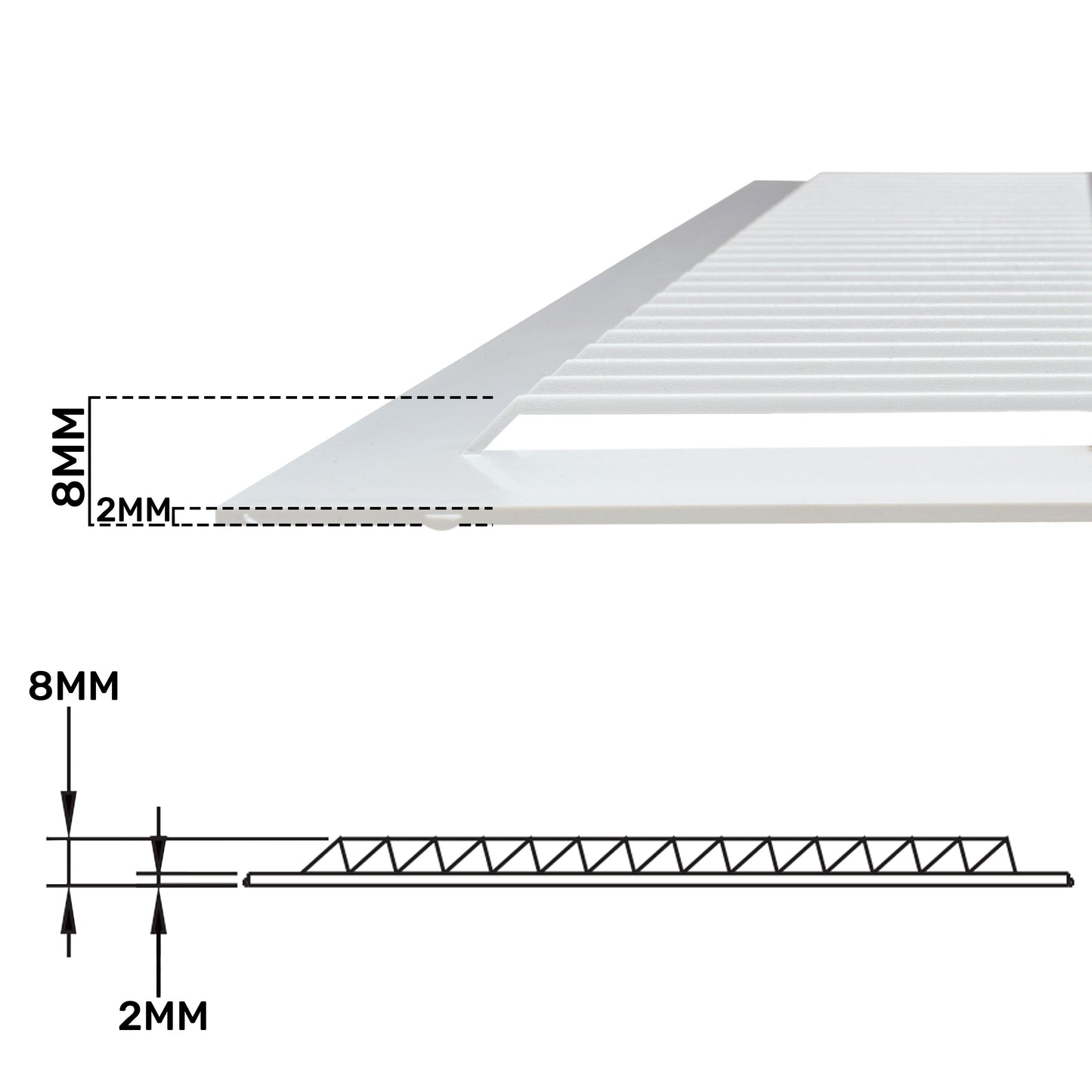 White Louvre Vent with Fly Screen, 140mm x 140mm