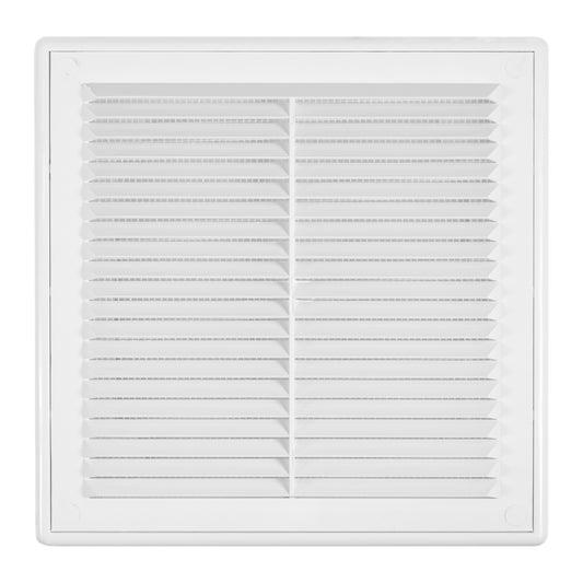 White Louvre Vent with Fly Screen, 150mm x 150mm