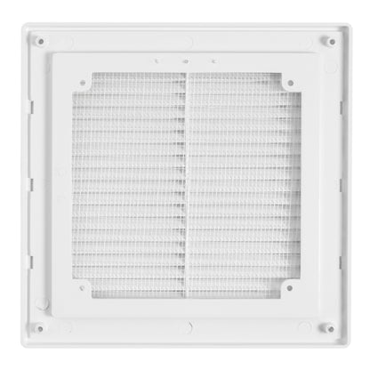 White Louvre Vent with Fly Screen, 150mm x 150mm