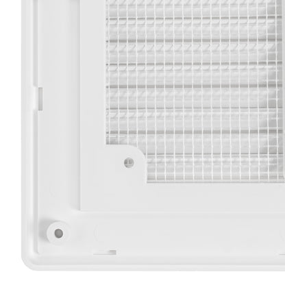 White Louvre Vent with Fly Screen, 180mm x 250mm