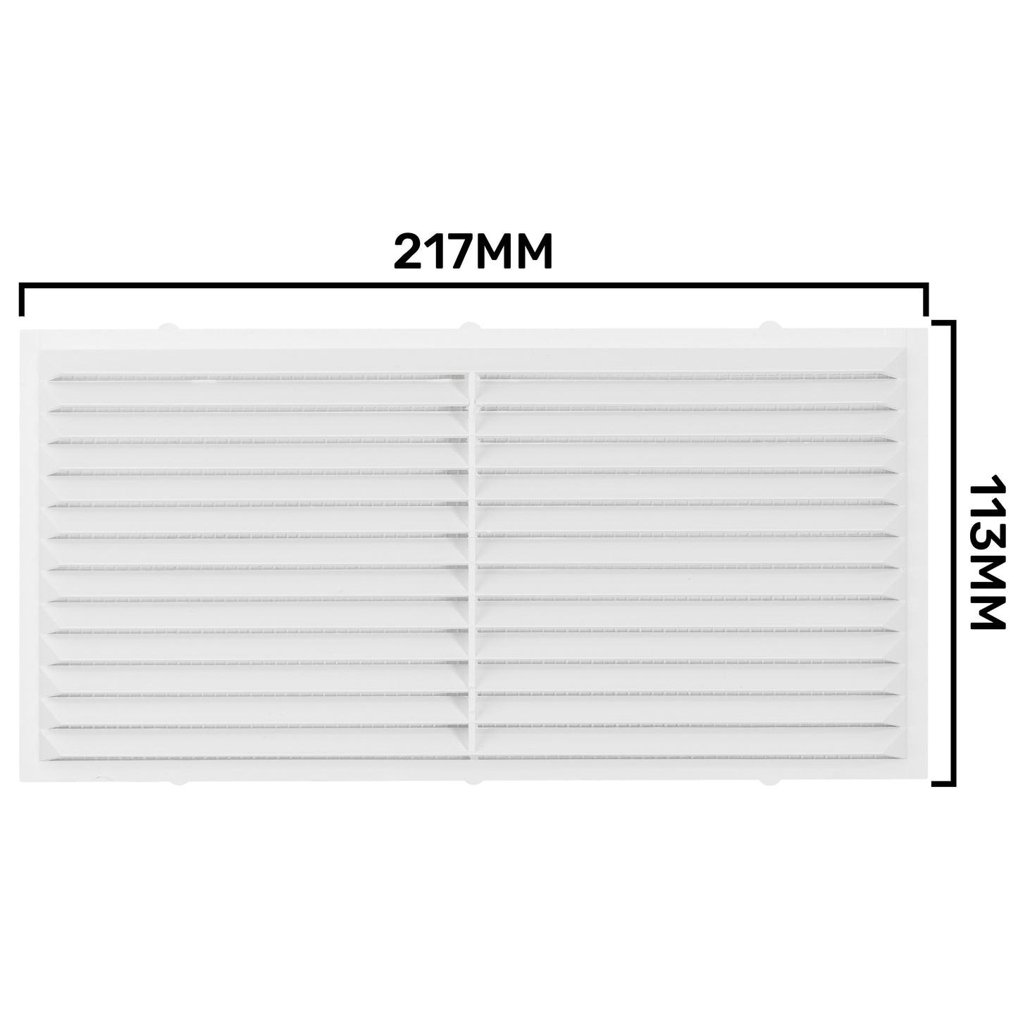 White Louvre Vent with Fly Screen, 220mm x 120mm