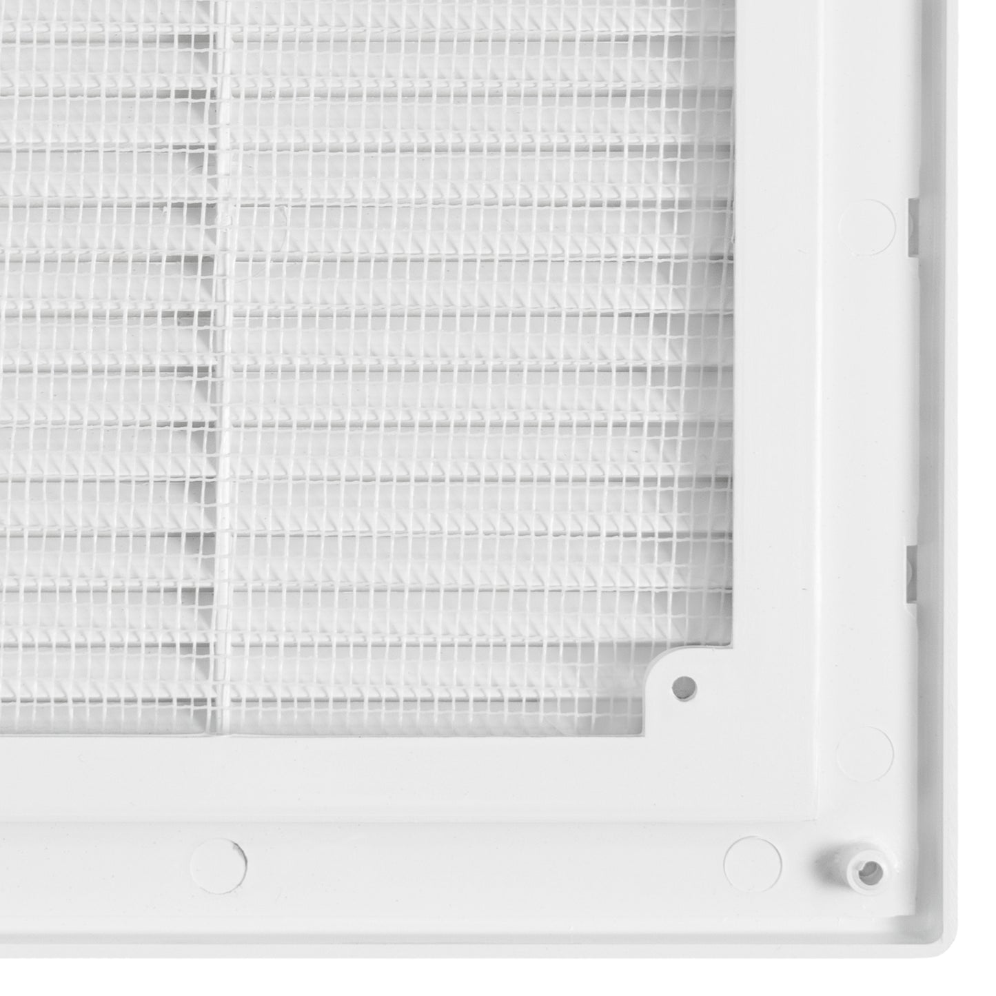 White Louvre Vent with Fly Screen, 210mm x 210mm