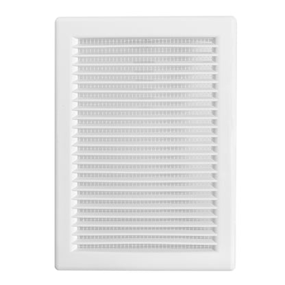 Luxury White Duo Smart Louvre Vent with Fly Mesh, 140mm x 210mm