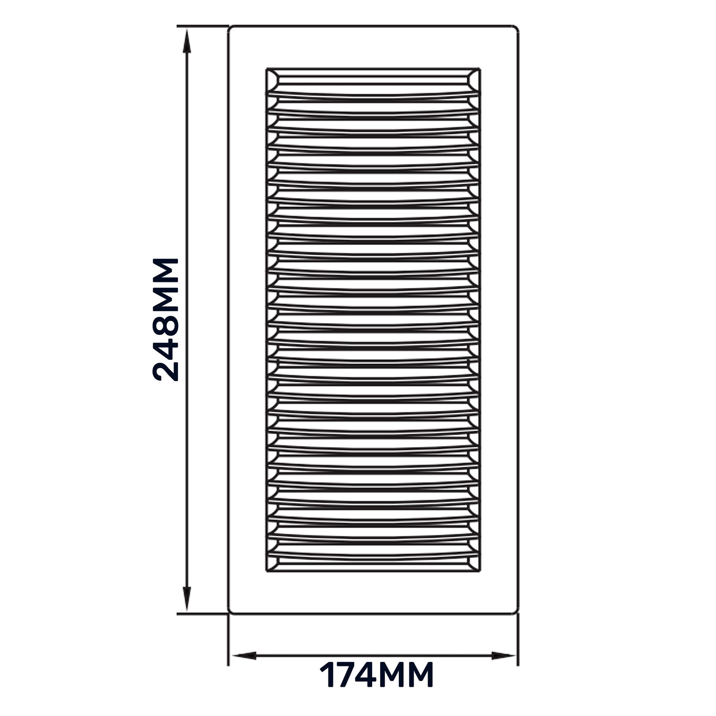 Luxury White Duo Smart Louvre Vent with Fly Mesh, 140mm x 210mm