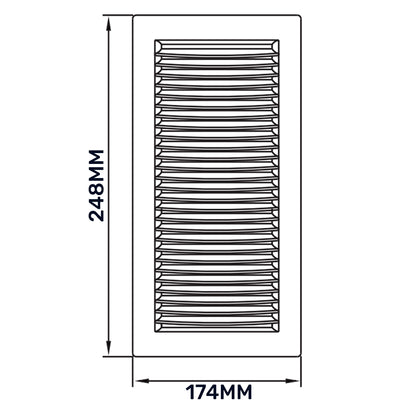 Luxury White Duo Smart Louvre Vent with Fly Mesh, 140mm x 210mm