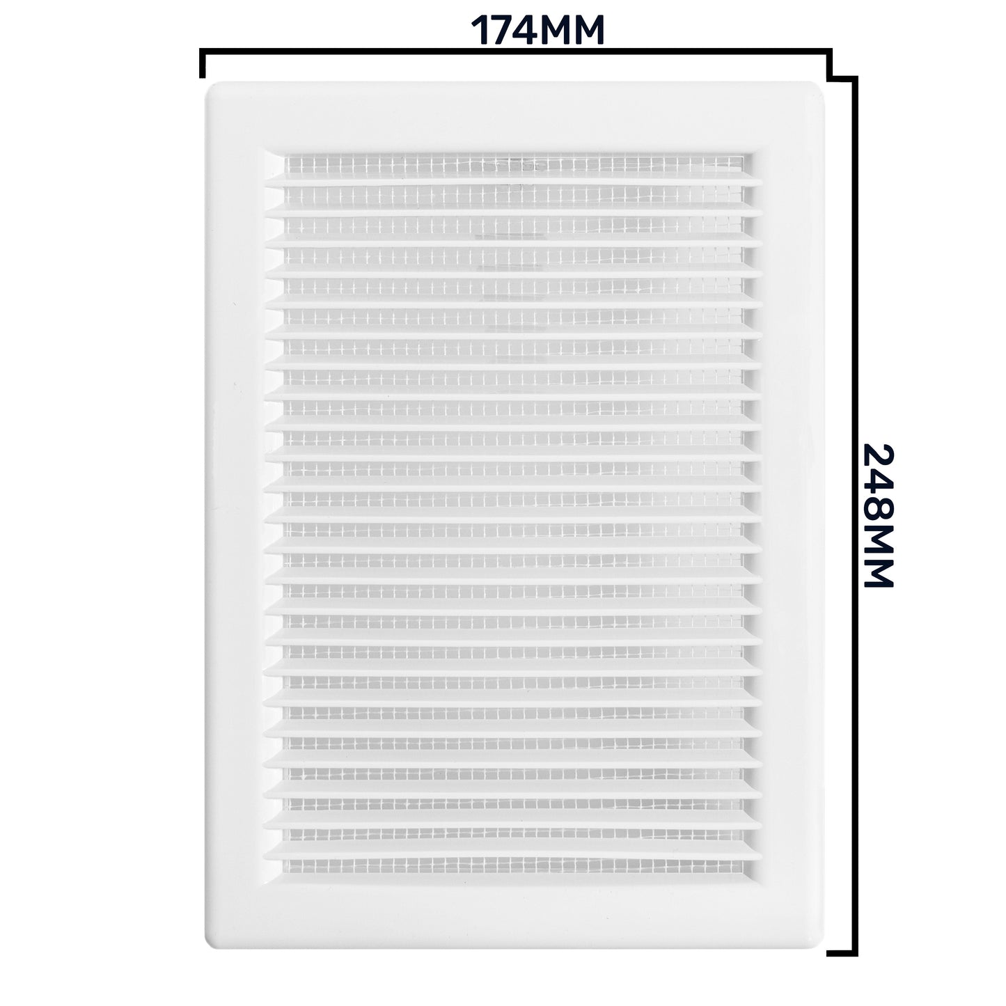Luxury White Duo Smart Louvre Vent with Fly Mesh, 140mm x 210mm