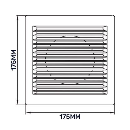Luxury White Duo Smart Louvre Vent with Fly Mesh, 100mm x 100mm