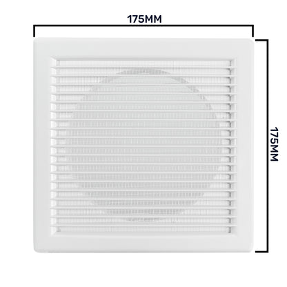 Luxury White Duo Smart Louvre Vent with Fly Mesh, 100mm x 100mm