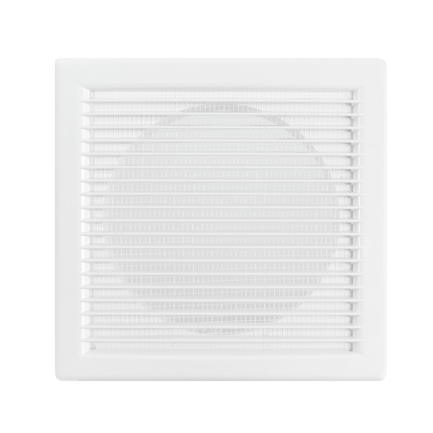 Luxury White Duo Smart Louvre Vent with Fly Mesh, 150mm x 150mm
