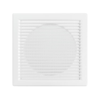 Luxury White Duo Smart Louvre Vent with Fly Mesh, 150mm x 150mm