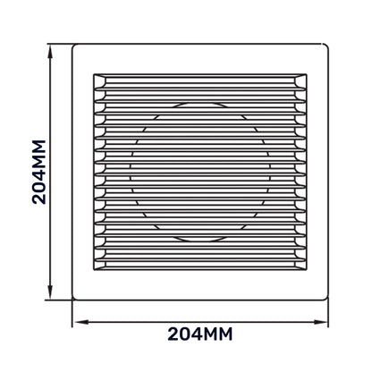 Luxury White Duo Smart Louvre Vent with Fly Mesh, 150mm x 150mm
