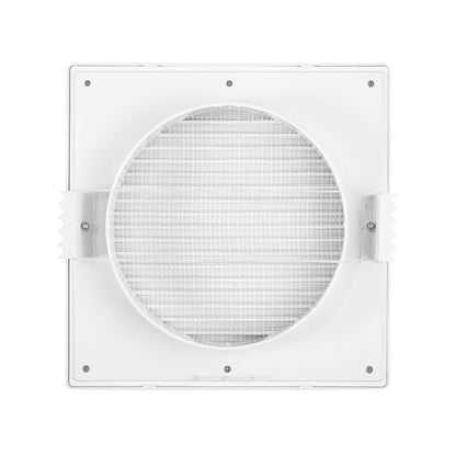 Luxury White Duo Smart Louvre Vent with Fly Mesh, 150mm x 150mm