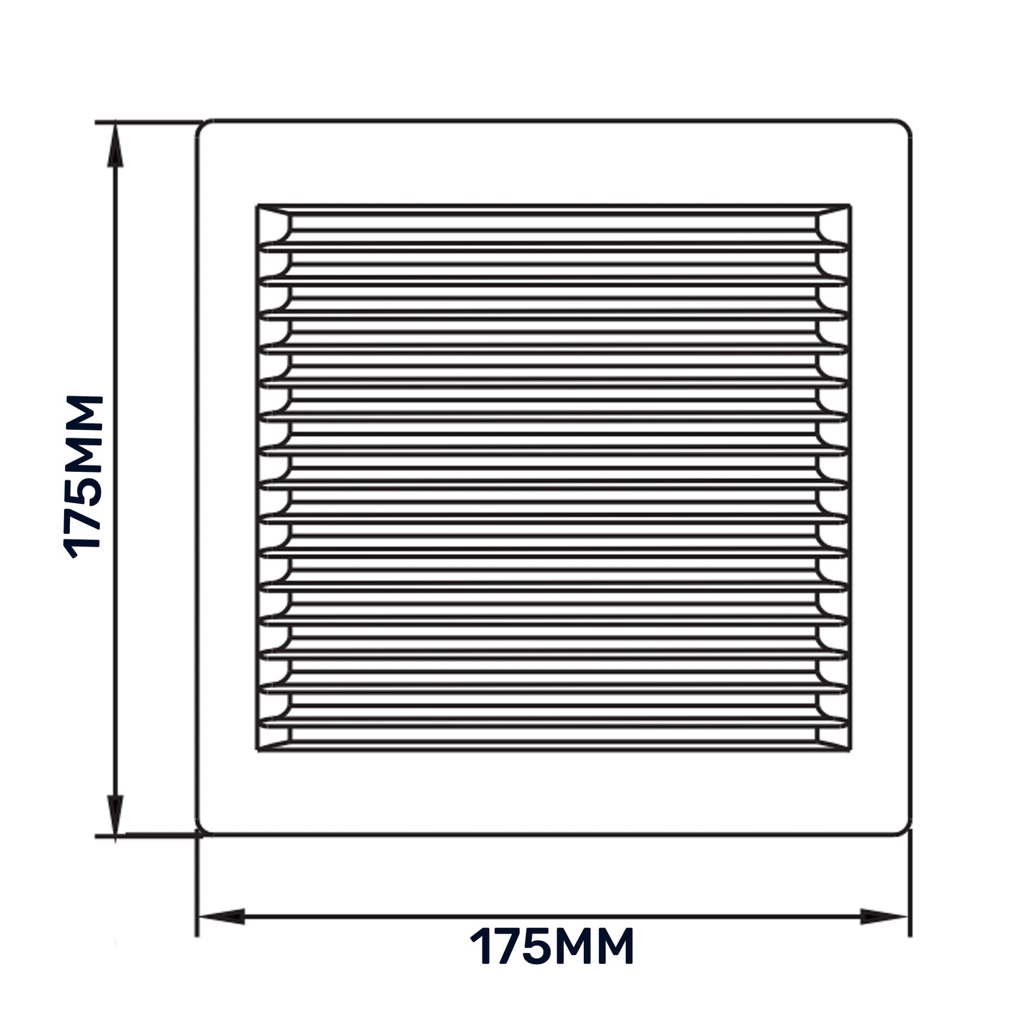 Luxury White Duo Smart Louvre Vent with Fly Mesh, 135mm x 135mm