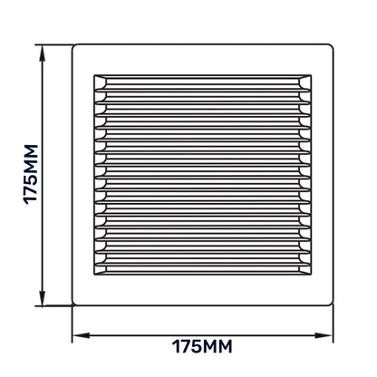 Luxury White Duo Smart Louvre Vent with Fly Mesh, 135mm x 135mm