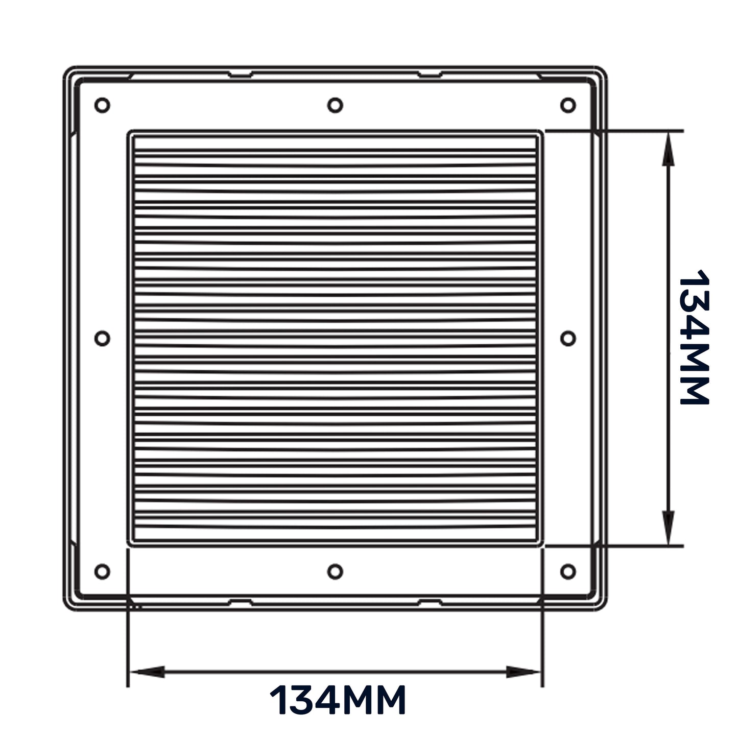 Luxury White Duo Smart Louvre Vent with Fly Mesh, 135mm x 135mm